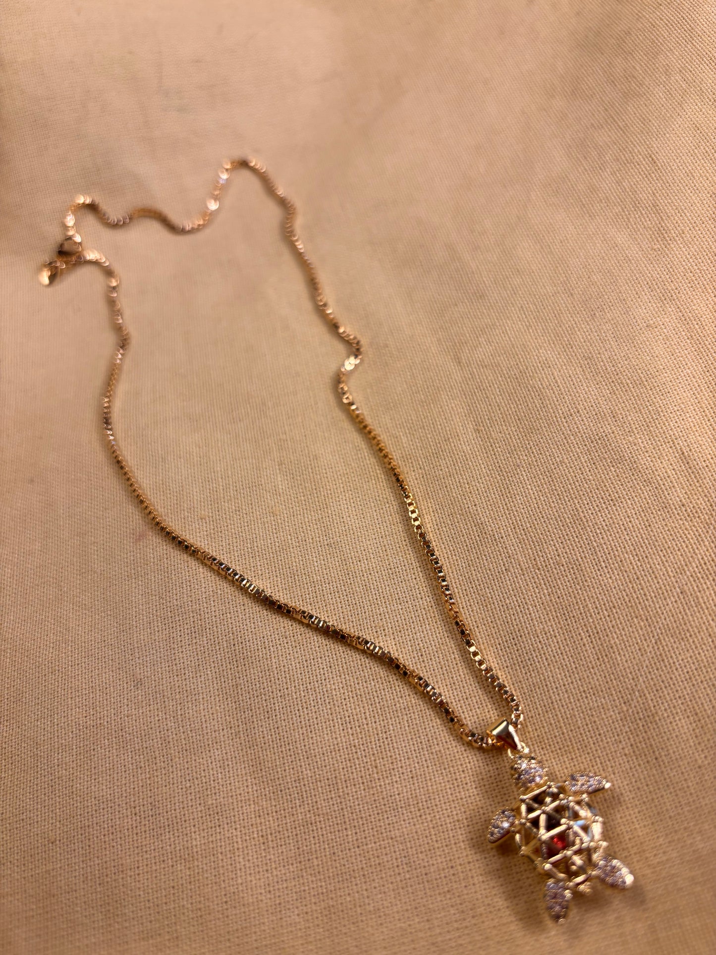 Turtle Cz Necklace