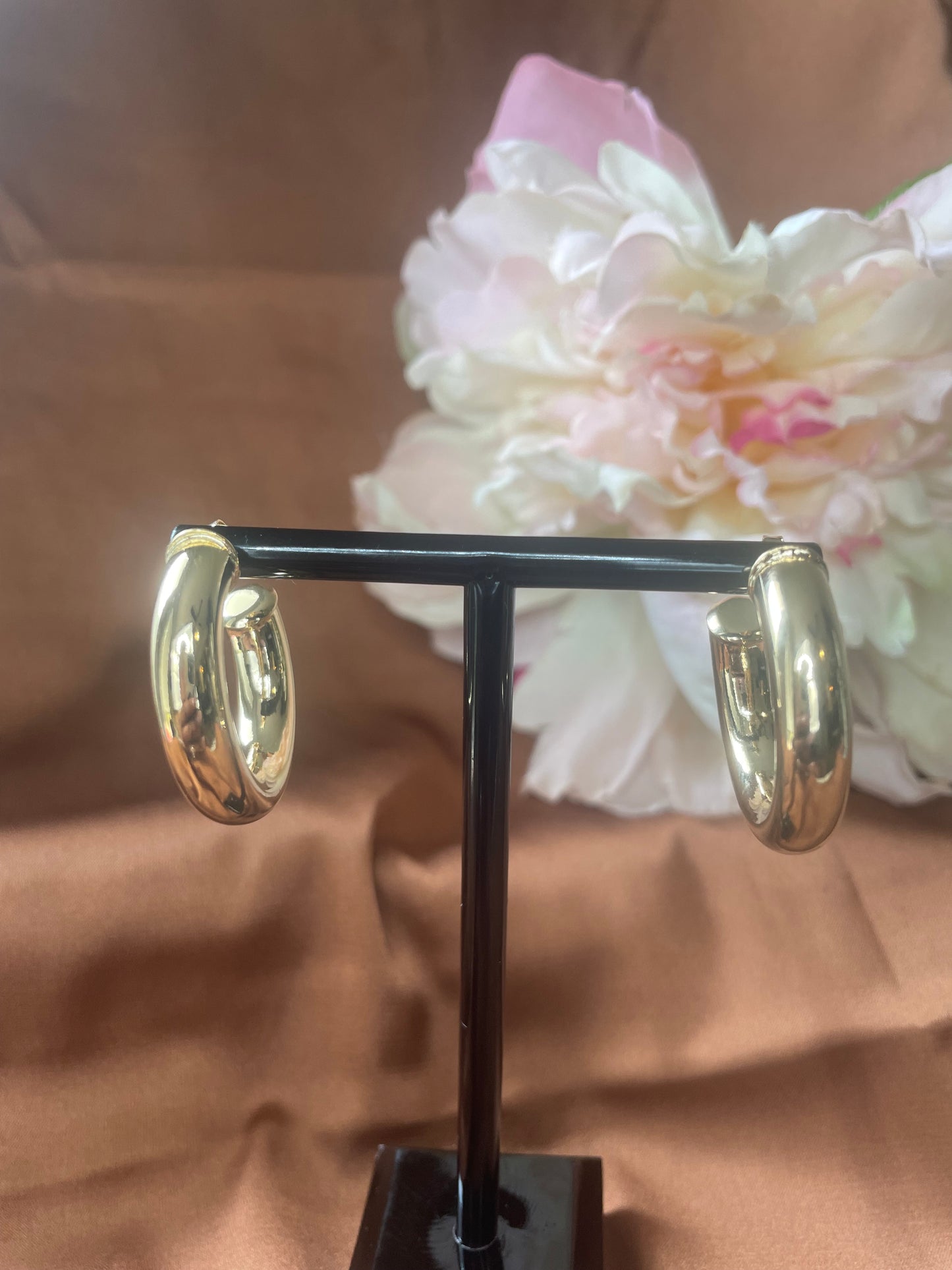 Gold Stud Hoop Earrings