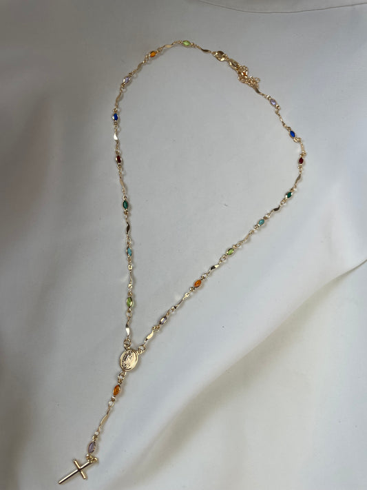 Gold Multicolor Gem Rosary