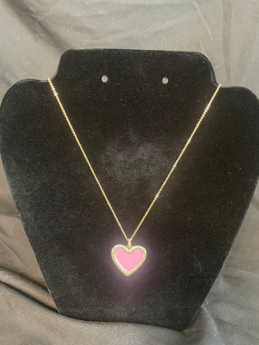 Wear Pink Heart Pendant Necklace